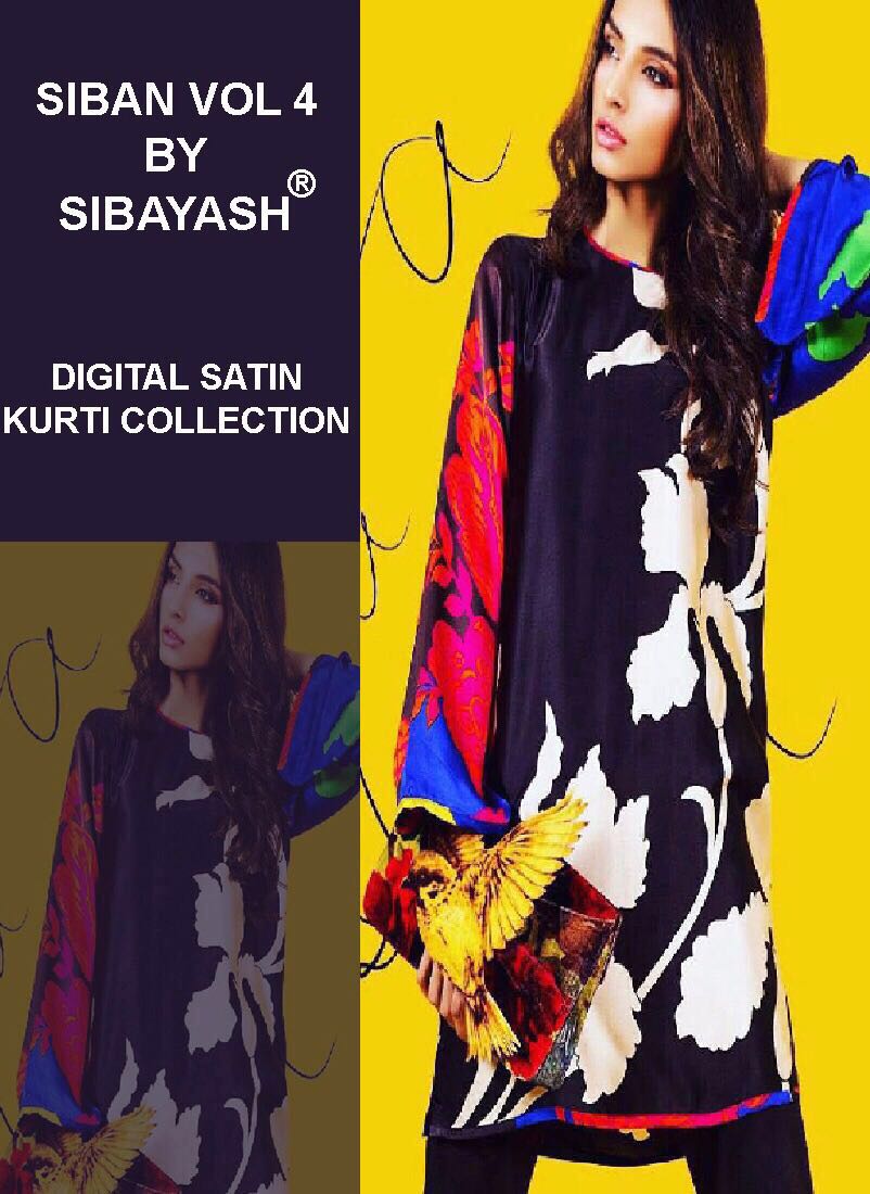 Siban Vol-4 By Sibayash 01 To 07 Series Beautiful Stylish Colorful Fancy Casual Wear Satin Digital Printed Kurtis At Wholesale Price