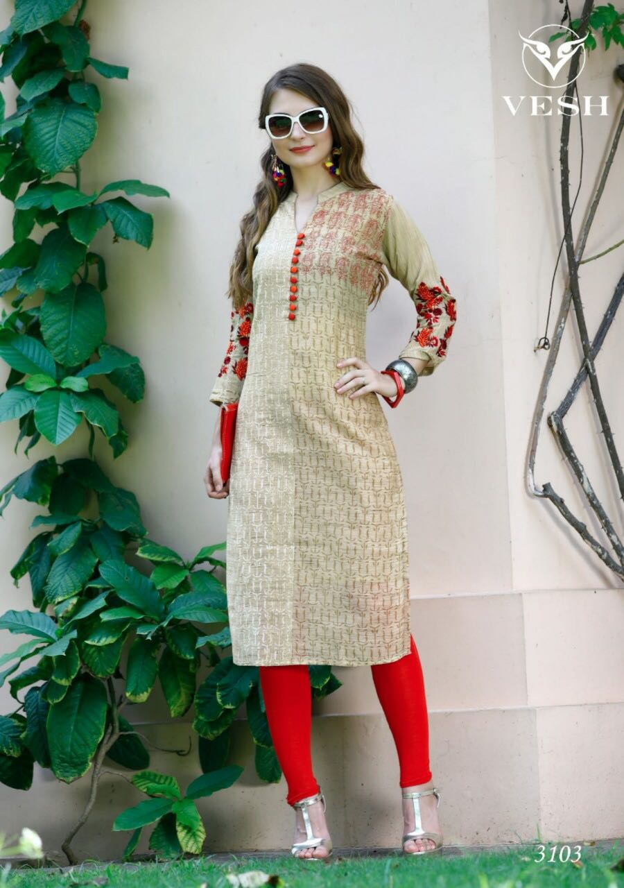 Silky By Vesh 3101 To 3108 Series Stylish Colorful Fancy Beautiful Casual Wear & Ethnic Wear Cotton Embroidered & Printed Kurtis At Wholesale Price