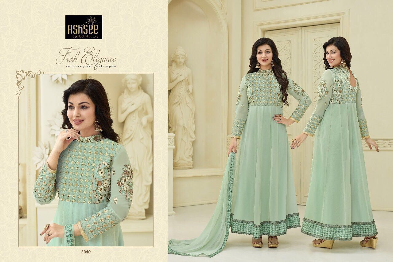 Sitara By Ashsee 2035 To 2040 Series Indian Designer Anarkali Suits With Heavy Embroidery Colorful Beautiful Occasional Wear & Party Wear Georgette Dresses At Wholesale Price