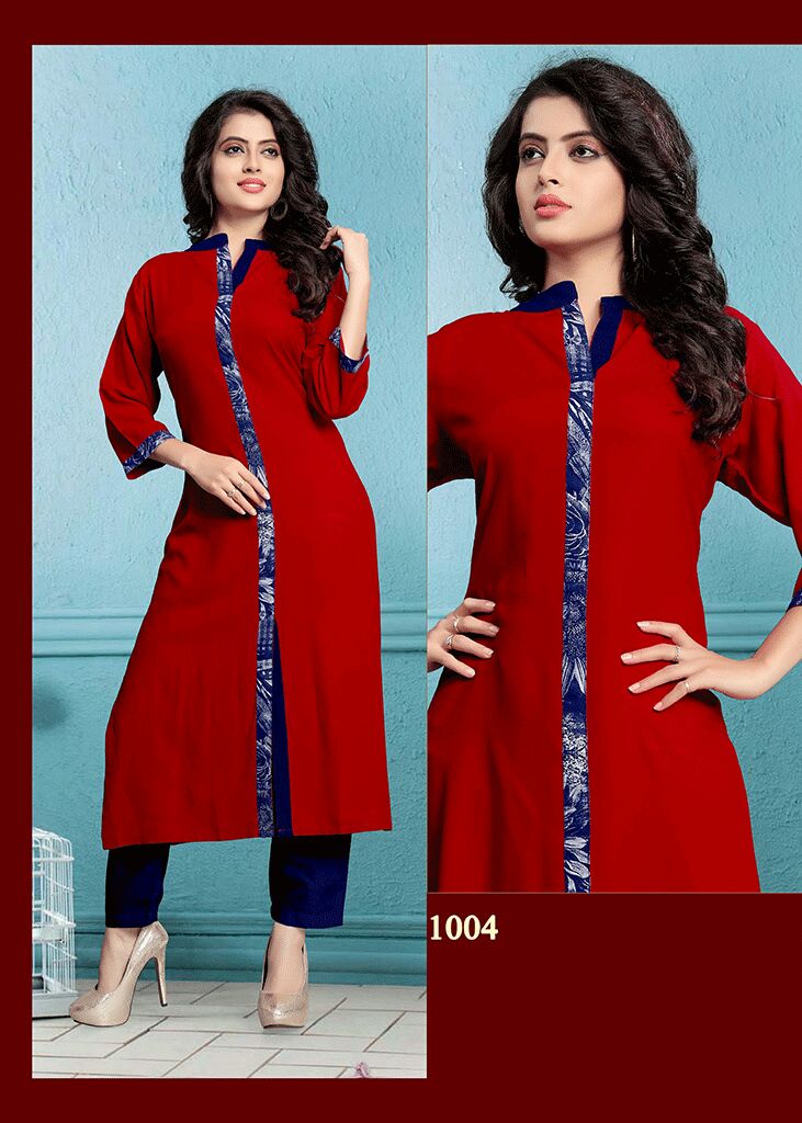 Sitka-excellence By Kaamiri 1001 To 1012 Series Stylish Beautiful Colorful Fancy Casual Wear & Ready To Wear Rayon Printed Kurtis At Wholesale Price