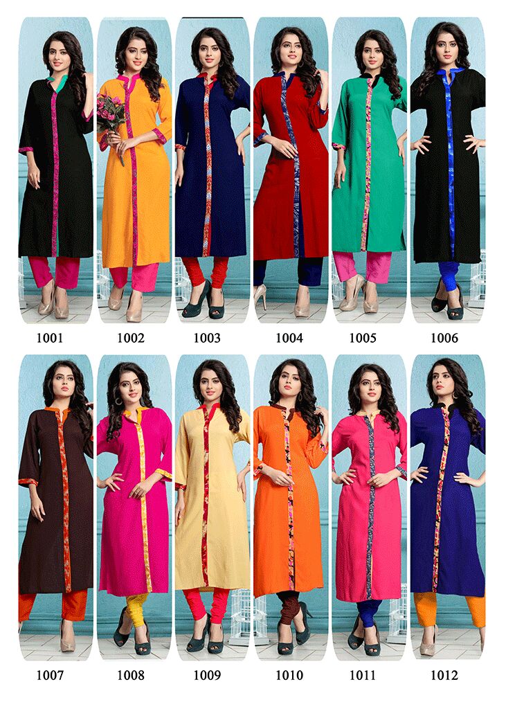 Sitka-excellence By Kaamiri 1001 To 1012 Series Stylish Beautiful Colorful Fancy Casual Wear & Ready To Wear Rayon Printed Kurtis At Wholesale Price