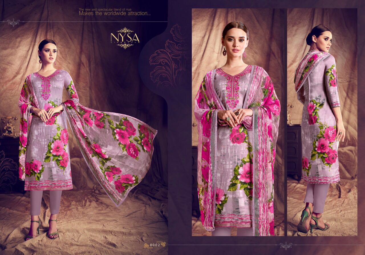 Sofia Vol-1 By Nysa Lifestyle 8001 To 8007 Series Beautiful Stylish Colorful Fancy Party Wear & Casual Wear Glace Cotton Printed Dresses At Wholesale Price