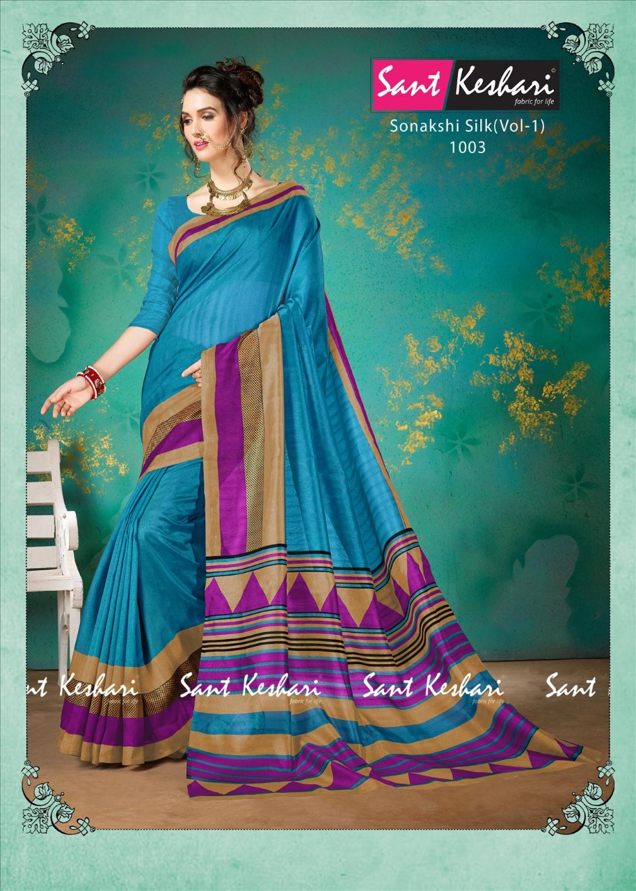 Sonakshi Silk Vol-1 By Sant Keshari 1001 To 1009 Series Beautiful Fancy Colorful Traditional Wear Festive Collection Party Wear & Occasional Wear Bhagalpuri Cotton Sarees At Wholesale Price