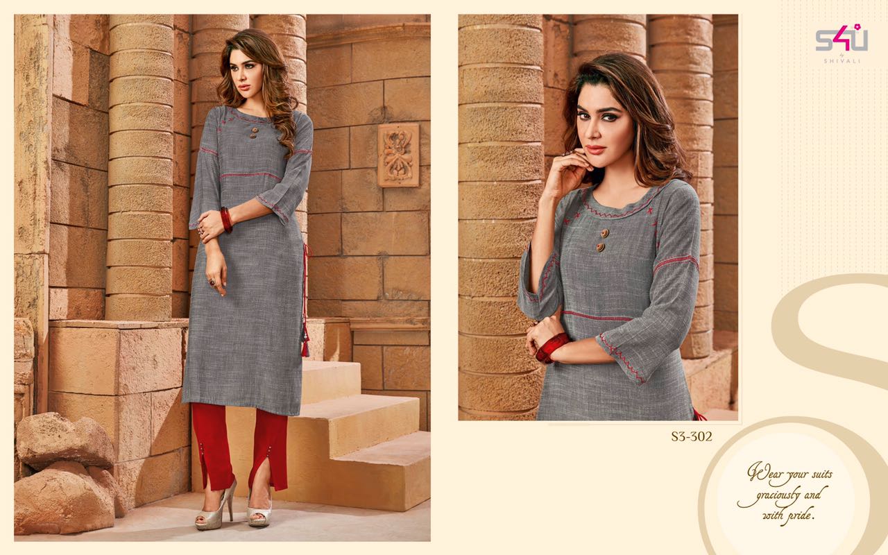 Sophie Vol-3 By S4u Fashion 301 To 312 Series Beautiful Colorful Fancy Stylish Casual Wear & Ethnic Wear Cotton Printed & Embroidered Kurtis At Wholesale Price