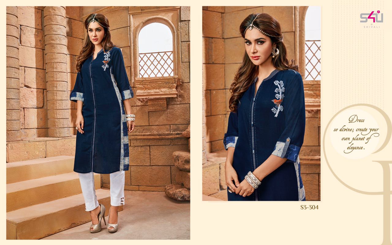 Sophie Vol-3 By S4u Fashion 301 To 312 Series Beautiful Colorful Fancy Stylish Casual Wear & Ethnic Wear Cotton Printed & Embroidered Kurtis At Wholesale Price