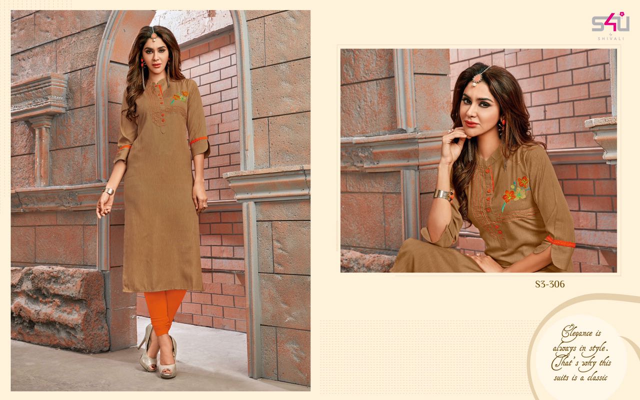 Sophie Vol-3 By S4u Fashion 301 To 312 Series Beautiful Colorful Fancy Stylish Casual Wear & Ethnic Wear Cotton Printed & Embroidered Kurtis At Wholesale Price