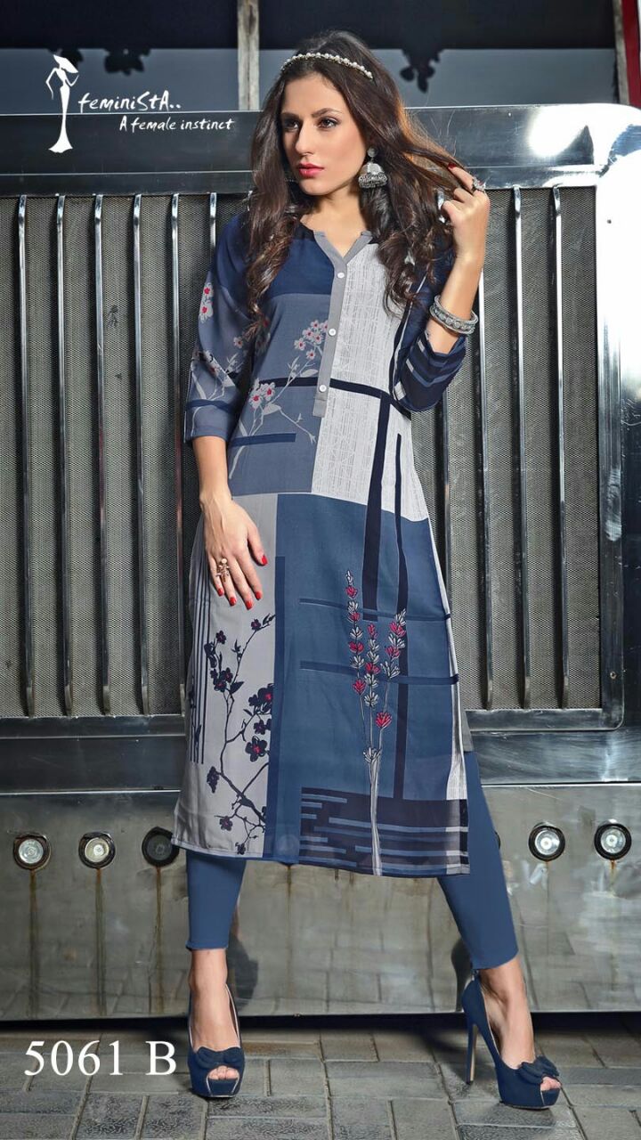 Soul Vol-11 By Arena Fashions 5061a To 5066b Series Western Beautiful Stylish Designer Floral Printed Casual Wear Party Wear Ready To Wear Georgette Kurtis At Wholesale Price