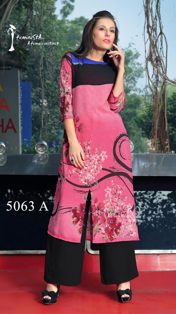 Soul Vol-11 By Arena Fashions 5061a To 5066b Series Western Beautiful Stylish Designer Floral Printed Casual Wear Party Wear Ready To Wear Georgette Kurtis At Wholesale Price