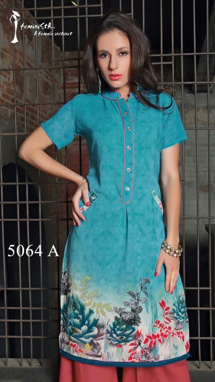 Soul Vol-11 By Arena Fashions 5061a To 5066b Series Western Beautiful Stylish Designer Floral Printed Casual Wear Party Wear Ready To Wear Georgette Kurtis At Wholesale Price