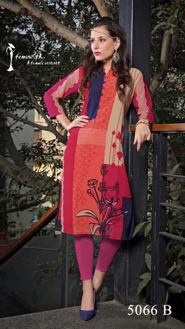 Soul Vol-11 By Arena Fashions 5061a To 5066b Series Western Beautiful Stylish Designer Floral Printed Casual Wear Party Wear Ready To Wear Georgette Kurtis At Wholesale Price