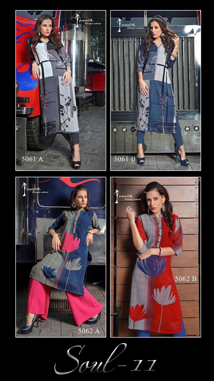 Soul Vol-11 By Arena Fashions 5061a To 5066b Series Western Beautiful Stylish Designer Floral Printed Casual Wear Party Wear Ready To Wear Georgette Kurtis At Wholesale Price