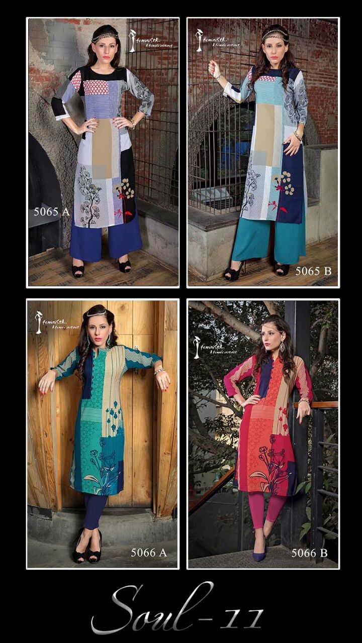 Soul Vol-11 By Arena Fashions 5061a To 5066b Series Western Beautiful Stylish Designer Floral Printed Casual Wear Party Wear Ready To Wear Georgette Kurtis At Wholesale Price