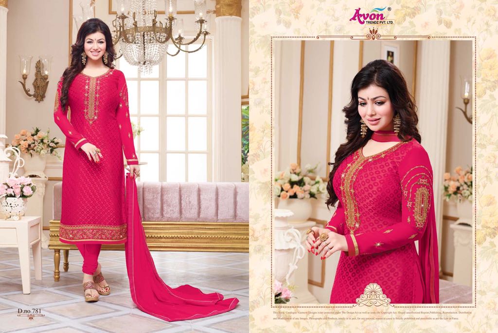 Star Brasso Vol-5 By Avon Trendz 781 To 787 Series Beautiful Designer Embroidered Suits Colorful Fancy Party Wear & Occasional Wear Brasso Dresses At Wholesale Price