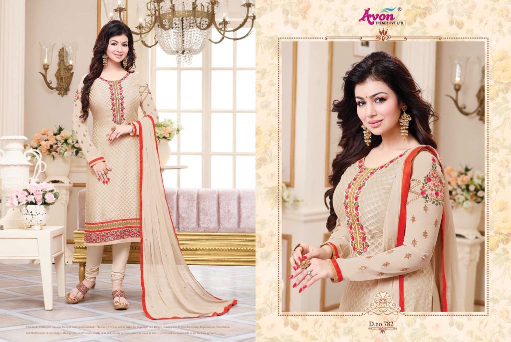 Star Brasso Vol-5 By Avon Trendz 781 To 787 Series Beautiful Designer Embroidered Suits Colorful Fancy Party Wear & Occasional Wear Brasso Dresses At Wholesale Price