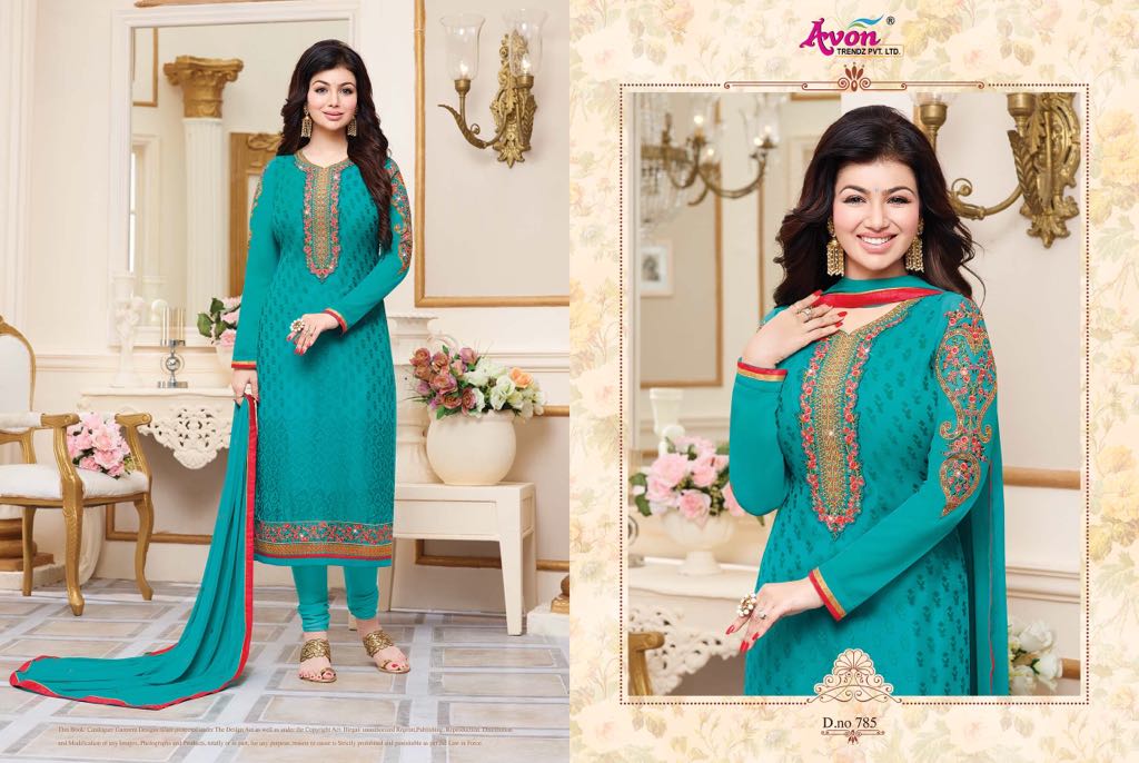 Star Brasso Vol-5 By Avon Trendz 781 To 787 Series Beautiful Designer Embroidered Suits Colorful Fancy Party Wear & Occasional Wear Brasso Dresses At Wholesale Price