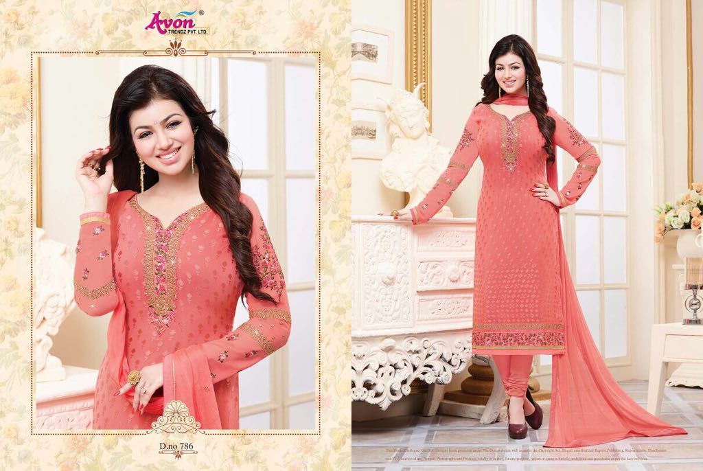 Star Brasso Vol-5 By Avon Trendz 781 To 787 Series Beautiful Designer Embroidered Suits Colorful Fancy Party Wear & Occasional Wear Brasso Dresses At Wholesale Price