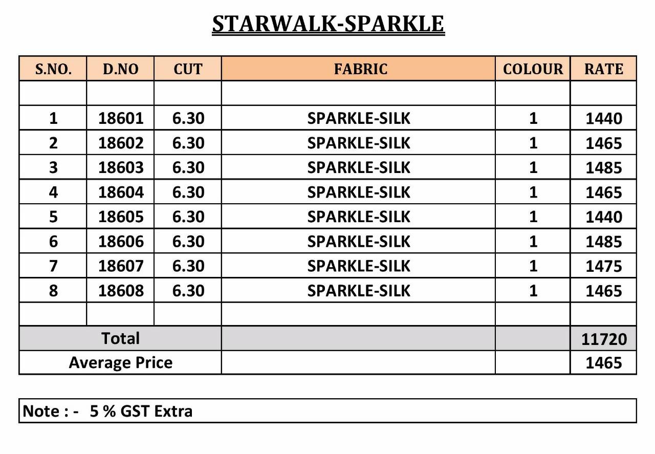 Starwalk-sparkle By Vinay Fashion 18601 To 18608 Series Indian Designer Beautiful Colorful Festive Collection Occasional Wear & Party Wear Silk Sarees At Wholesale Price