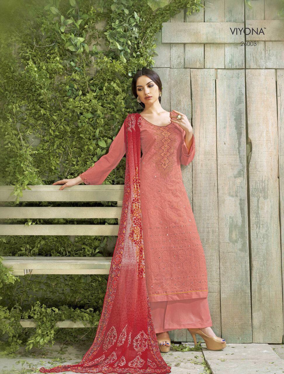 Status By Viyona Dressline 26001 To 26008 Series Beautiful Stylish Designer Embroidered Party Wear Occasional Wear Karachi Cambric Cotton Dresses At Wholesale Price
