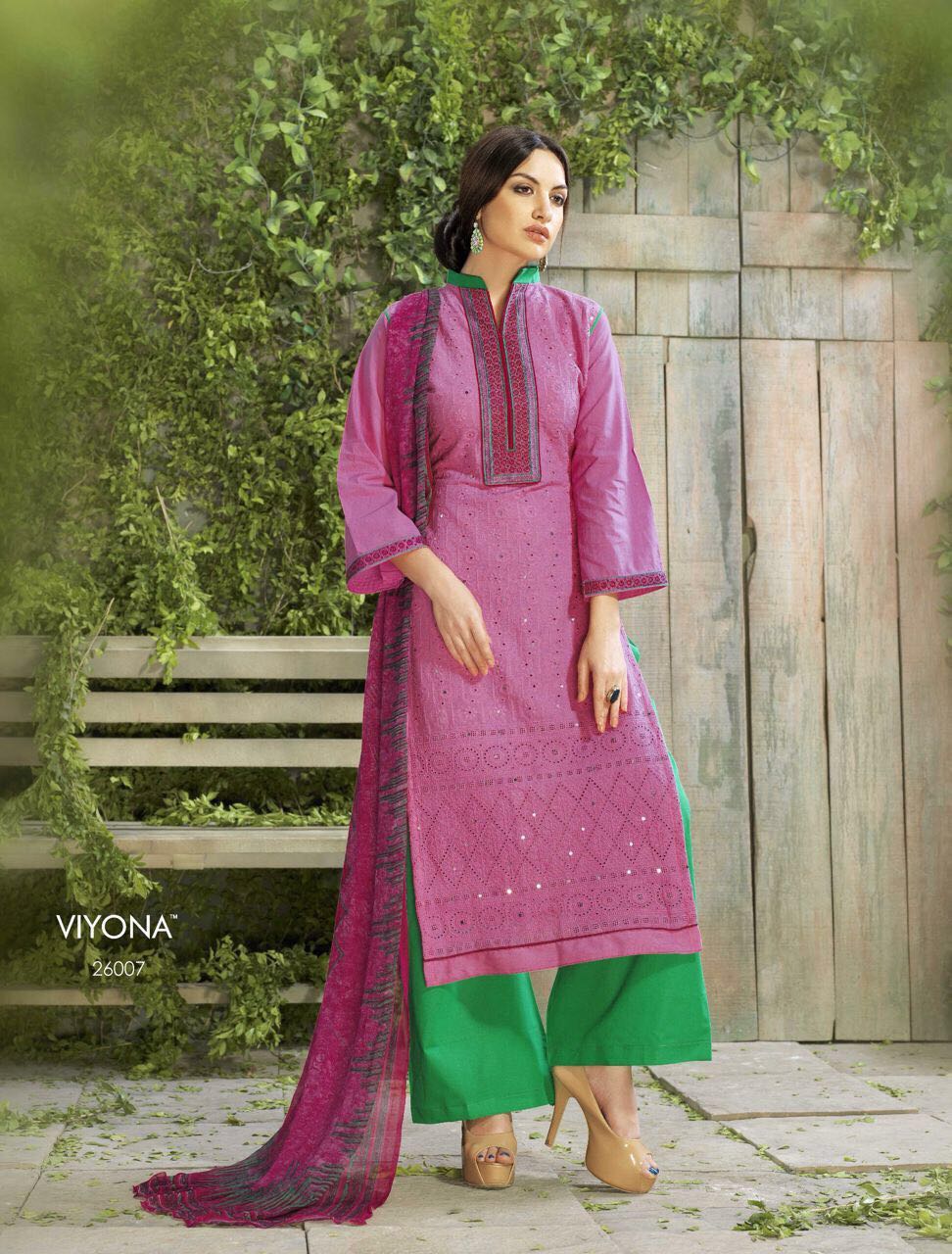 Status By Viyona Dressline 26001 To 26008 Series Beautiful Stylish Designer Embroidered Party Wear Occasional Wear Karachi Cambric Cotton Dresses At Wholesale Price