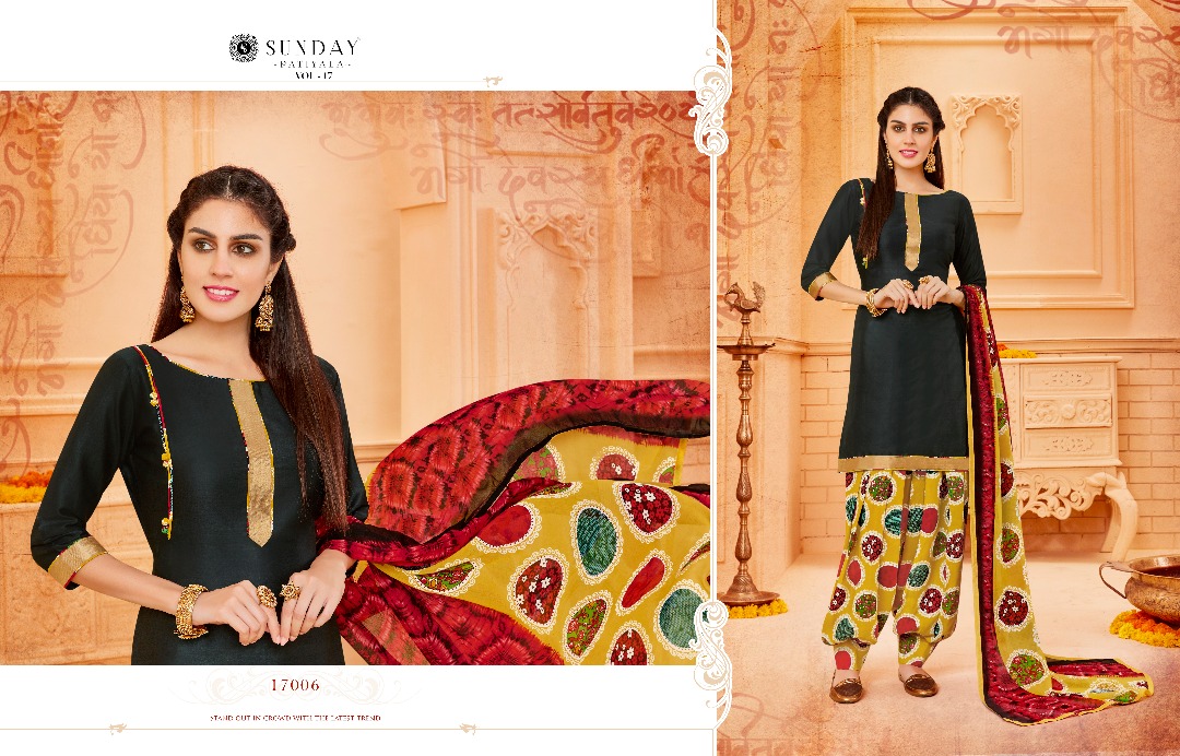 Sunday Patiala-17 17001 To 17018 Series By Rani Print Beautiful Colorful Stylish Fancy Pretty Party Wear Casual Wear Occasional Wear Printed Dresses At Wholesale Price