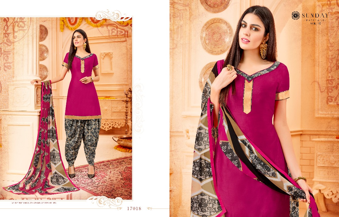 Sunday Patiala-17 17001 To 17018 Series By Rani Print Beautiful Colorful Stylish Fancy Pretty Party Wear Casual Wear Occasional Wear Printed Dresses At Wholesale Price