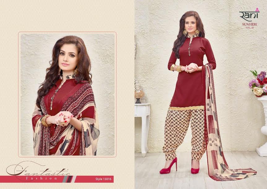 Sunheri-15 15001 To 15016 Series By Rani Print Beautiful Stylish Colorful Party Wear Occasional Wear Casual Wear Printed Crape Dresses At Wholesale Price