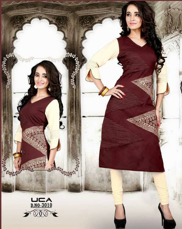 Sunshine 3001 To 3010 Series By Uca Beautiful Colourful Stylish Fancy Pretty Party Wear Casual Wear Occasional Wear Printed Cotton Kurti At Wholesale Price