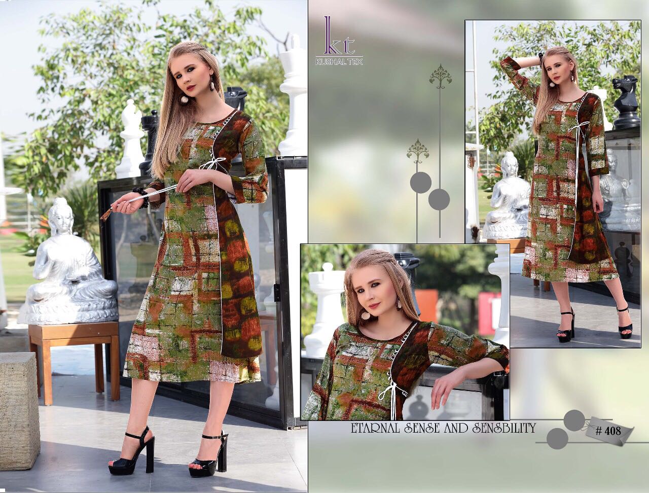 Sunshine By Kushal Tex 405 To 412 Series Stylish Fancy Beautiful Colorful Casual Wear & Ethnic Wear Heavy Fine Rayon Printed Kurtis At Wholesale Price
