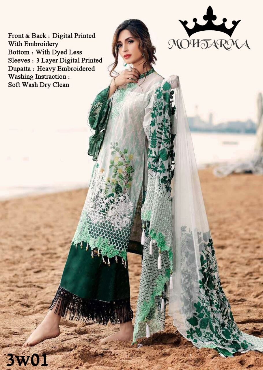 Taabiir By Mohtarma Fabrics 3w01 To 3w04 Series Designer Pakistani Suits With Beautiful Embroidered Work Colorful Party Wear & Ethnic Wear Faux Georgette Dresses At Wholesale Price