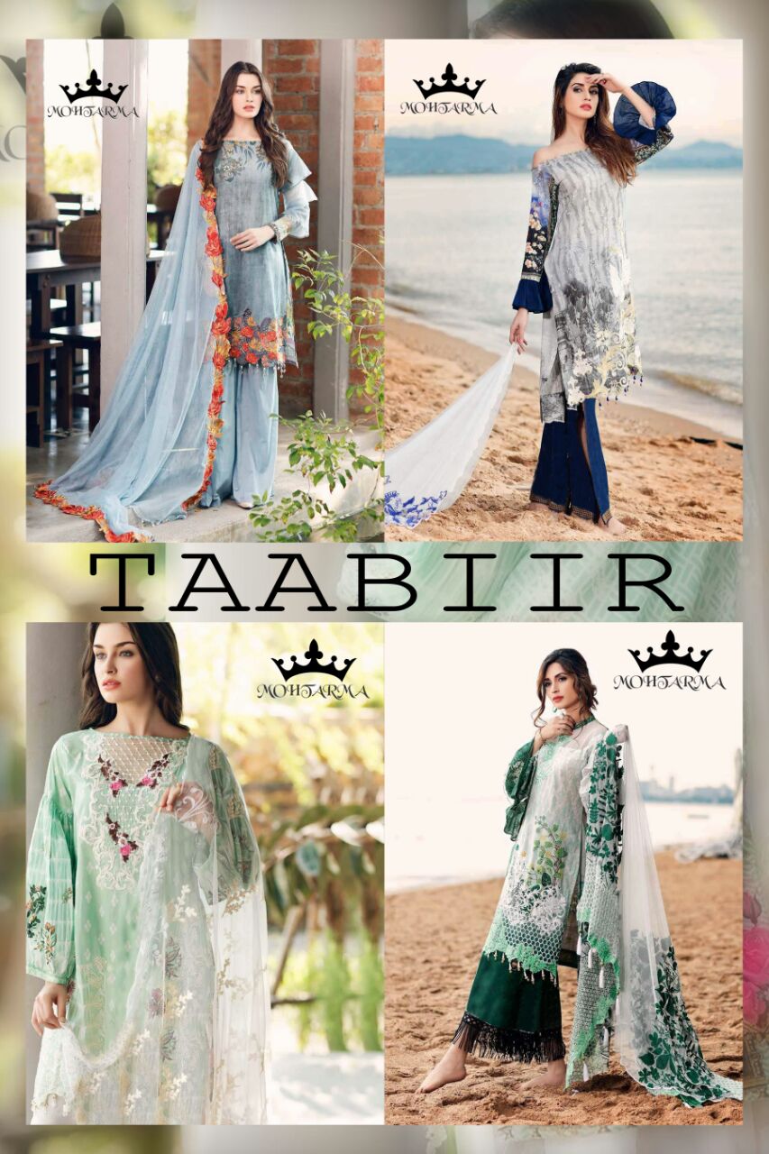 Taabiir By Mohtarma Fabrics 3w01 To 3w04 Series Designer Pakistani Suits With Beautiful Embroidered Work Colorful Party Wear & Ethnic Wear Faux Georgette Dresses At Wholesale Price