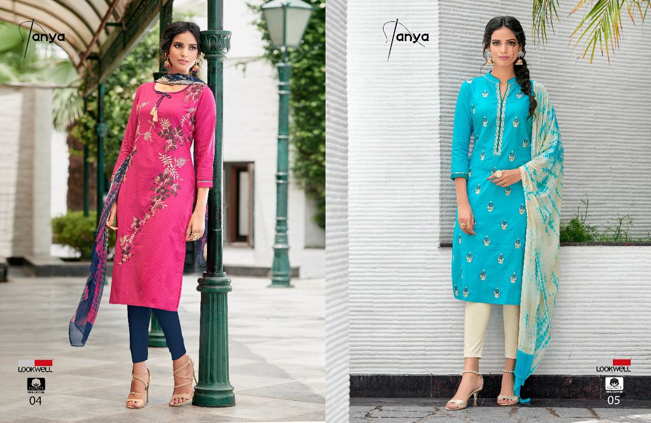 Tanya By Lookwell 01 To 06 Series Indian Beautiful Colorful Stylish Fancy Embroidered Casual Wear & Occasional Wear Cotton Printed Dresses At Wholesale Price