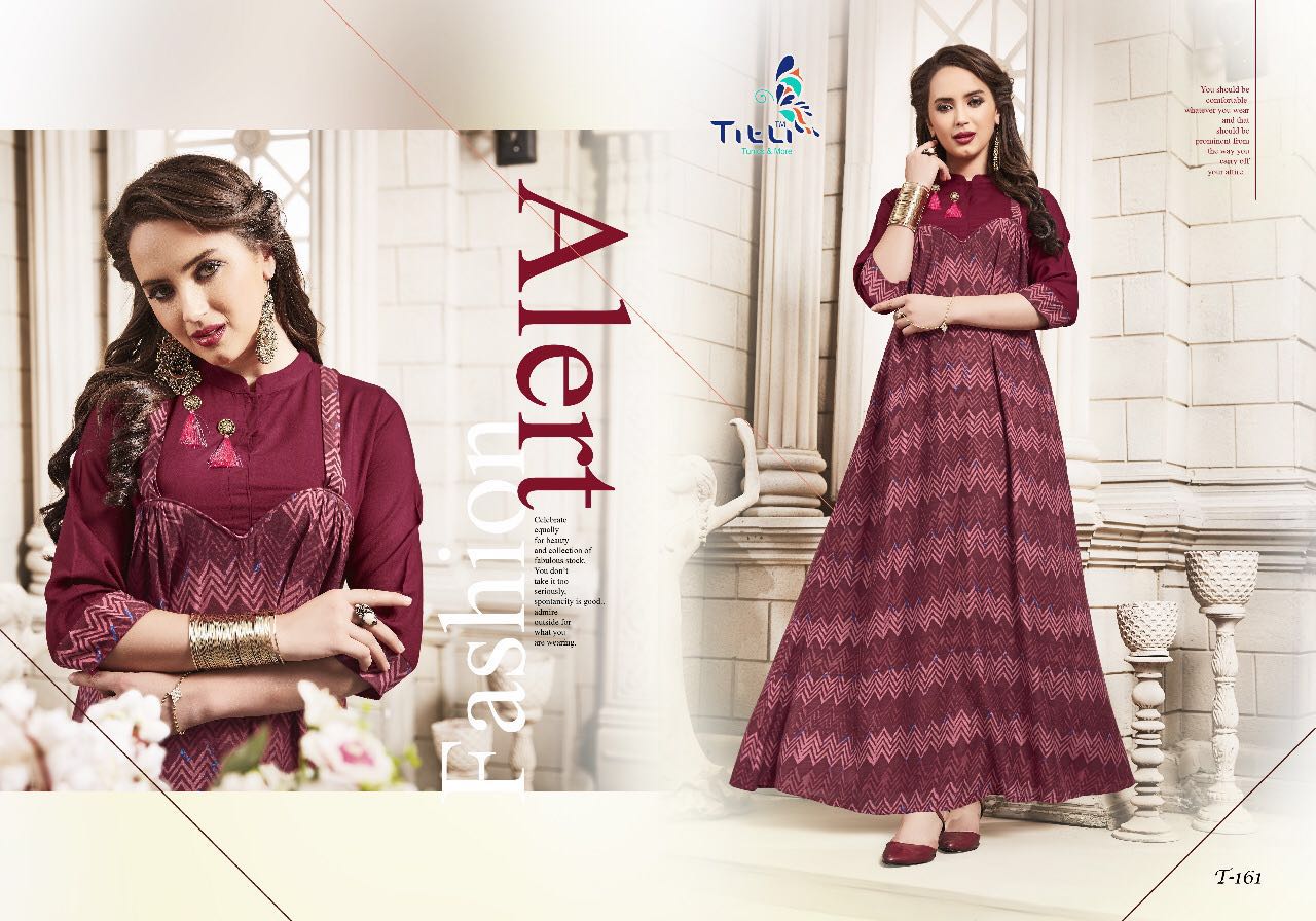 Titli Vol-1 By Titli 158 To 165 Series Designer Stylish Colorful Fancy Beautiful Party Wear & Ethnic Wear Rayon Printed Kurtis At Wholesale Price