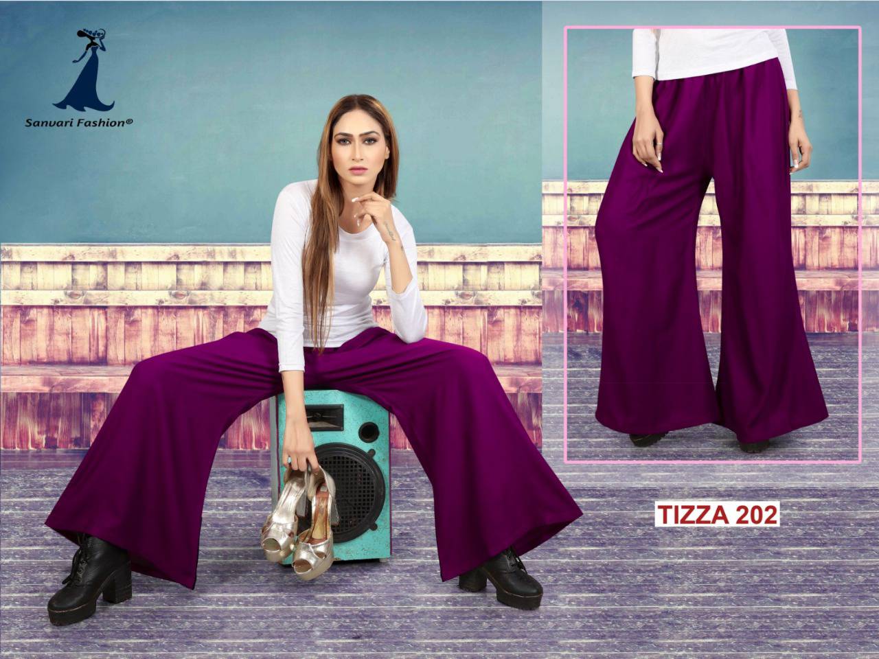 Tizza Vol-2 By Sanvari Fashion 201 To 210 Series Stylish Colorful Beautiful Fancy Ethnic Wear & Casual Wear Heavy Rayon Palazzos At Wholesale Price