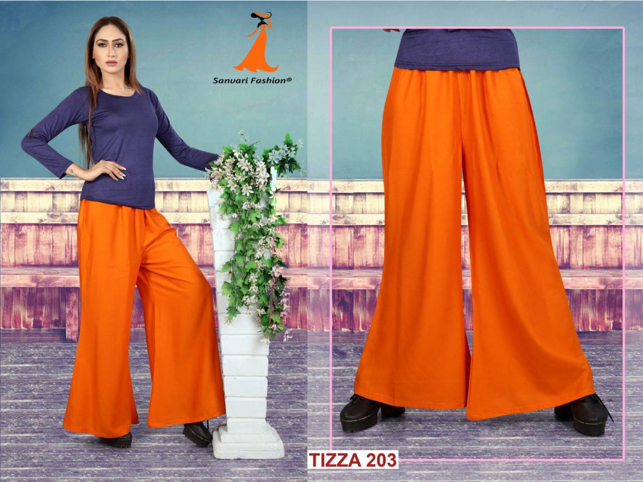 Tizza Vol-2 By Sanvari Fashion 201 To 210 Series Stylish Colorful Beautiful Fancy Ethnic Wear & Casual Wear Heavy Rayon Palazzos At Wholesale Price