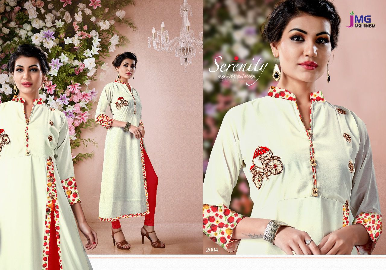 Veda By Jmg Fashionista 2001 To 2006 Series Designer Stylish Fancy Beautiful Colorful Casual Wear & Ethnic Wear Faux Georgette Hand Work Kurtis At Wholesale Price