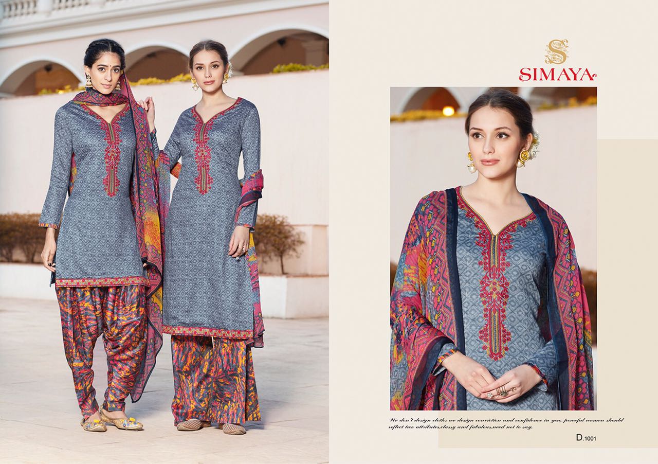 Veera By Simaya 1000 To 1011 Series Beautiful Stylish Designer Printed Printed And Embroidered Casual Wear Glace Cotton Dresses At Wholesale Price