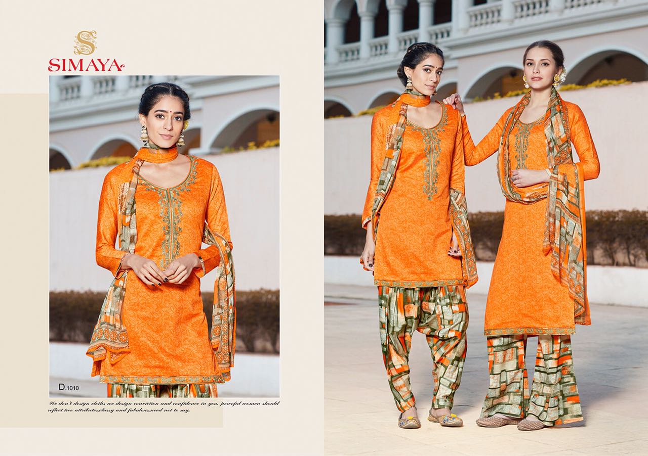 Veera By Simaya 1000 To 1011 Series Beautiful Stylish Designer Printed Printed And Embroidered Casual Wear Glace Cotton Dresses At Wholesale Price