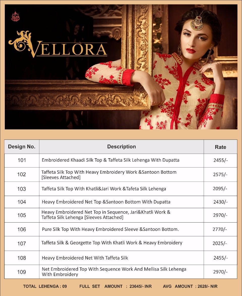 Vellora Vol-1 By Vellora Beautiful Stylish Designer Colorful Embroidered Occasional Wear & Party Wear Lehengas At Wholesale Price