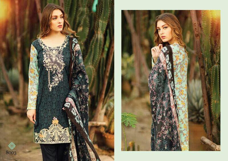 Vintage 8001 To 8008 Series By Kvc Beautiful Embroidered Stylish Colourful Party Wear Occasional Wear Casual Wear Printed Cotton Dresses At Wholesale Price