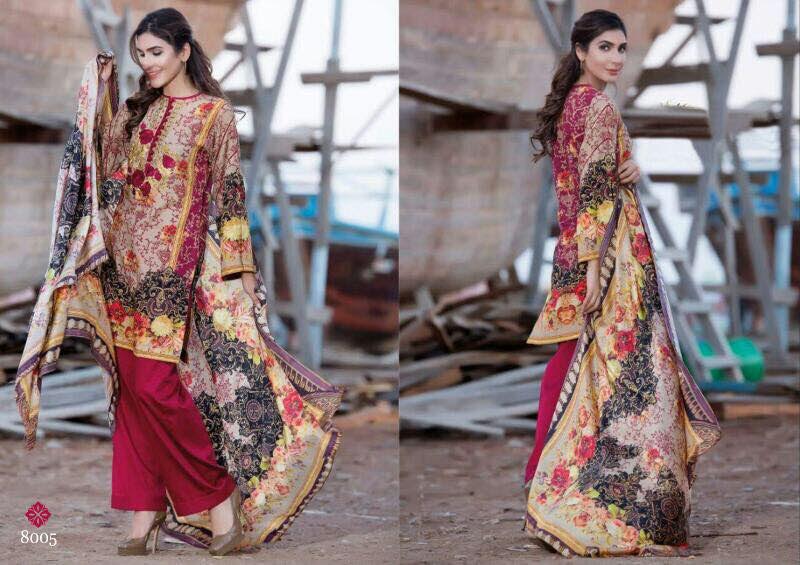 Vintage 8001 To 8008 Series By Kvc Beautiful Embroidered Stylish Colourful Party Wear Occasional Wear Casual Wear Printed Cotton Dresses At Wholesale Price