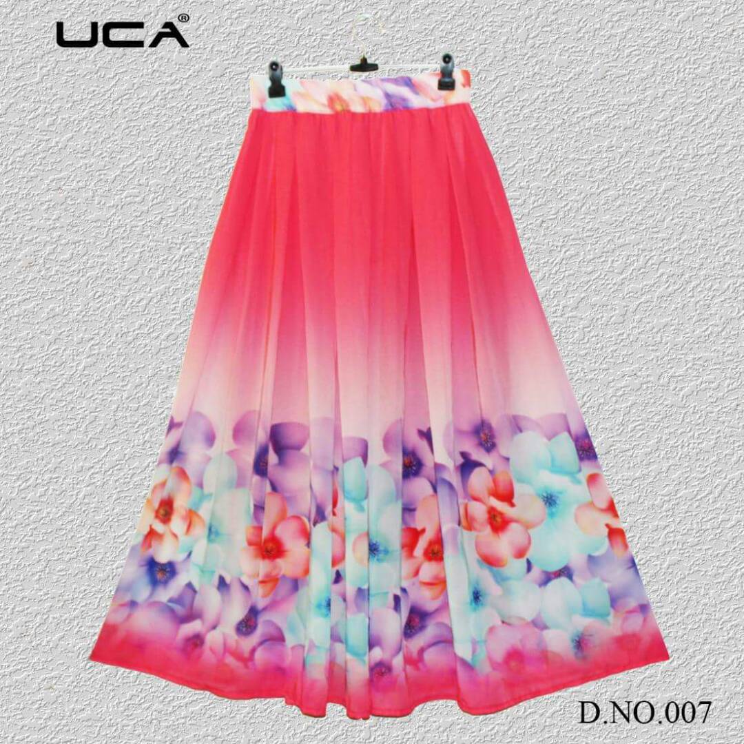 Western Skirt Vol-8 By Uca Western Beautiful Colourful Stylish Designer Floral Printed Casual Wear Western Wear Ready To Wear Georgette Skirts At Wholesale Price