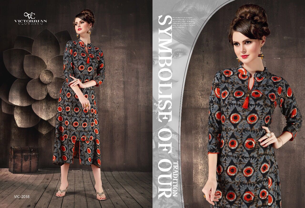 Wings Vol-4 By Victorrian Clothing 2011 To 2018 Series Beautiful Stylish Colorful Fancy Casual Wear & Ethnic Wear Vicscose Rayon Printed Kurtis At Wholesale Price