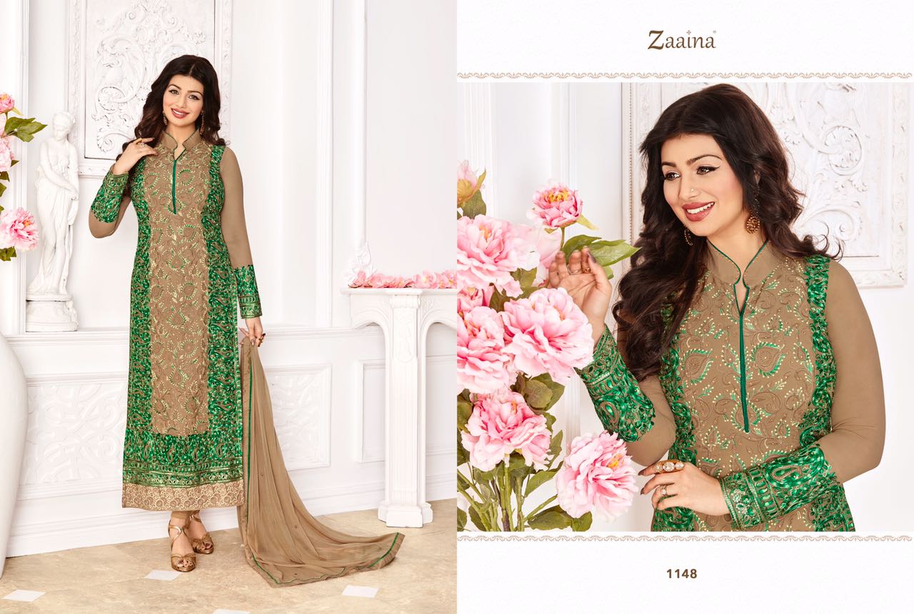 Zaaina Vol-6 By Khwaab 1145 To 1154 Series Bollywood Beautiful Stylish Designer Embroidered Party Wear Georgette Dresses At Wholesale Price