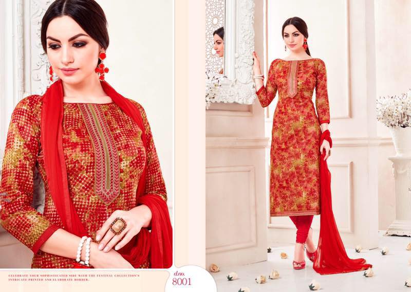 Zaheen-8 8001 To 8012 Series By Aadesh Nx Beautiful Stylish Colorful Party Wear Casual Wear Occasional Wear Printed Cotton Dresses At Wholesale Price