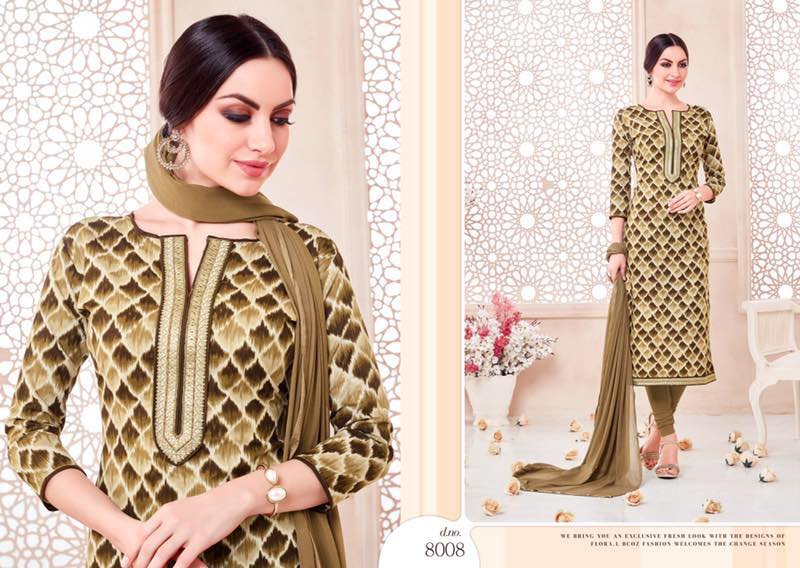 Zaheen-8 8001 To 8012 Series By Aadesh Nx Beautiful Stylish Colorful Party Wear Casual Wear Occasional Wear Printed Cotton Dresses At Wholesale Price