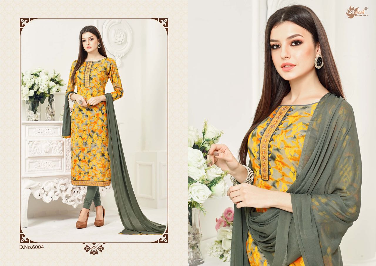 Zaheen Vol-6 By Aadesh Dresses 6001 To 6012 Series Indian Ethnic Beautiful Stylish Colourful Floral Printed Casual Wear Cambric Cotton Dresses At Wholesale Price