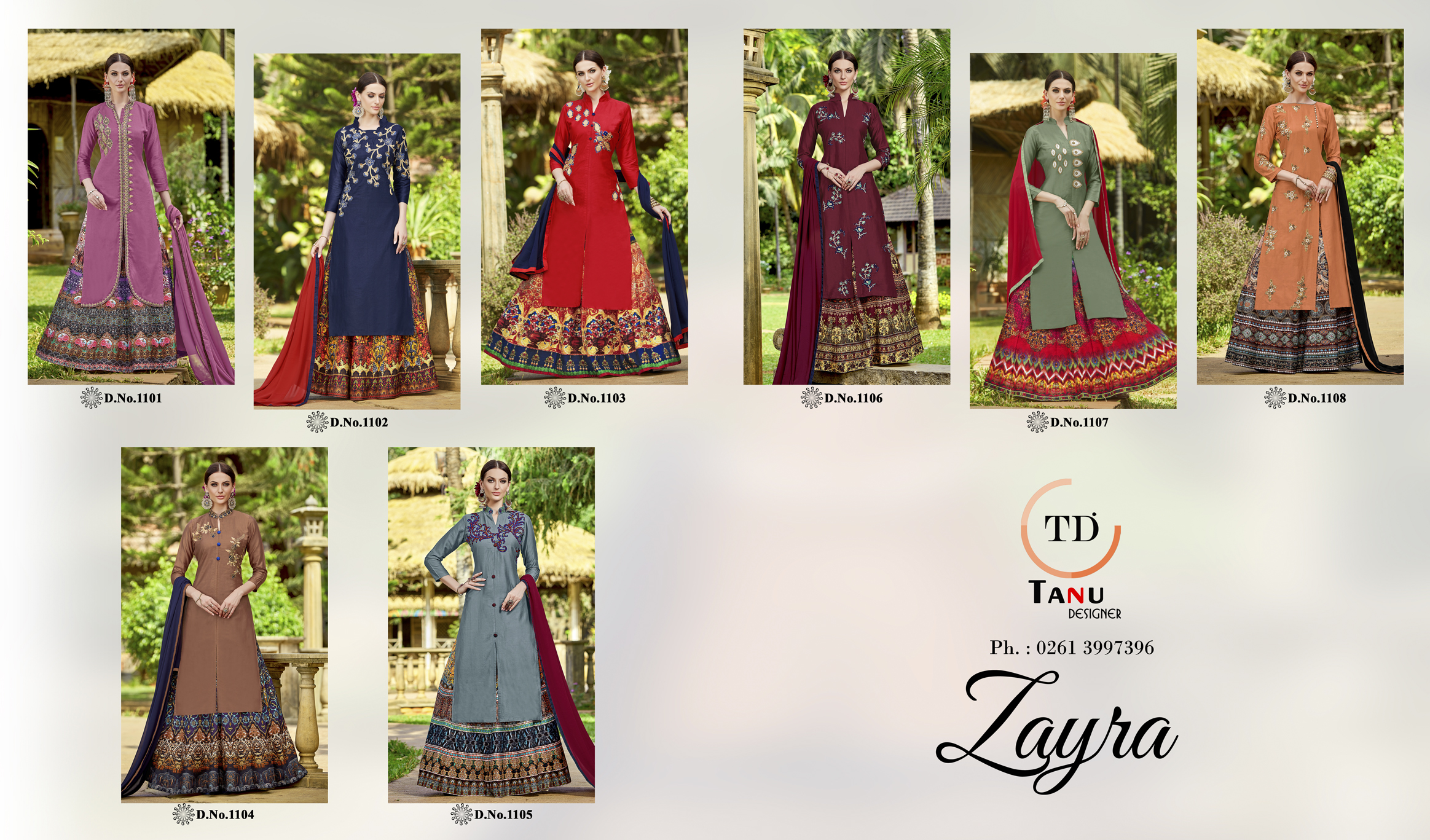 Zayra 1101 To 1108 Series By Tanu Designer Beautiful Embroidered Stylish Colorful Fancy Pretty Party Wear Casual Wear Occasional Wear Printed Cotton Dresses At Wholesale Price