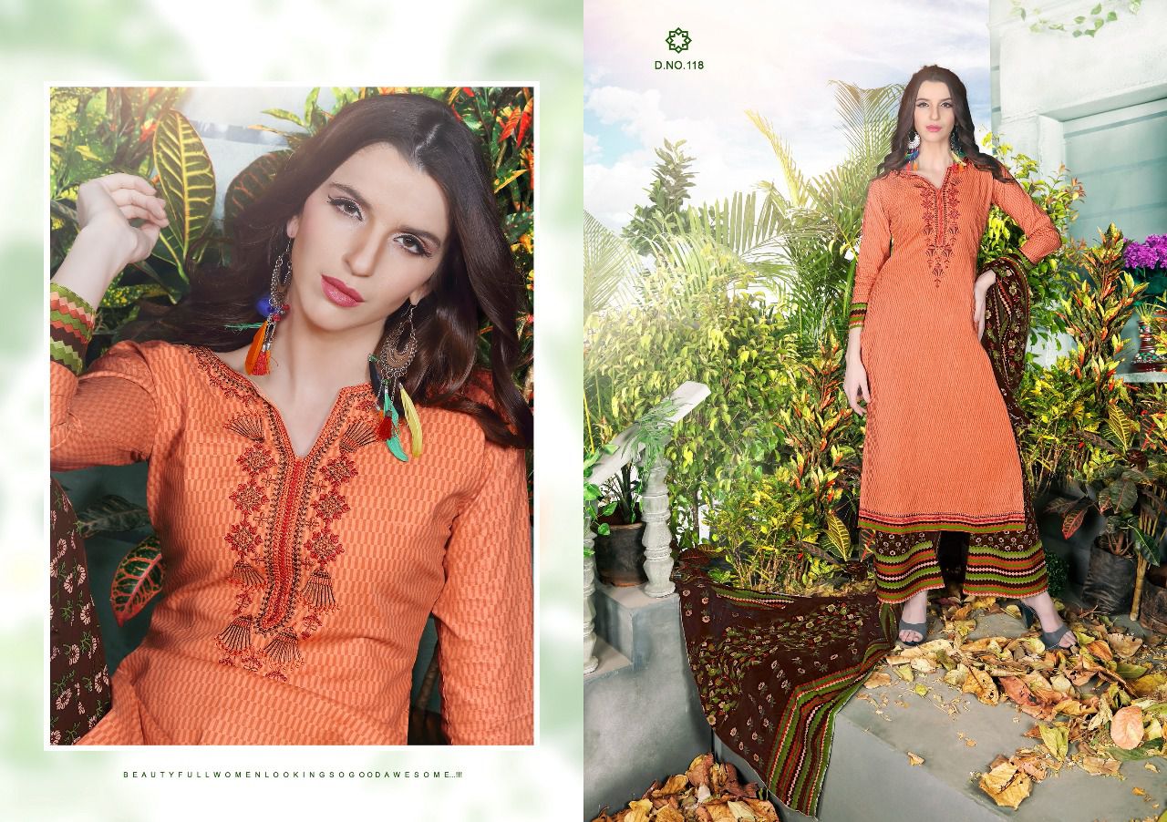 Zeenat By Kalyan Prints 113 To 120 Series Designer Pakistani Suits Beautiful Fancy Colorful Party Wear & Ethnic Wear Cotton Printed Dresses At Wholesale Price