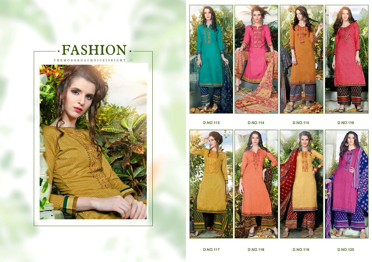 Zeenat By Kalyan Prints 113 To 120 Series Designer Pakistani Suits Beautiful Fancy Colorful Party Wear & Ethnic Wear Cotton Printed Dresses At Wholesale Price
