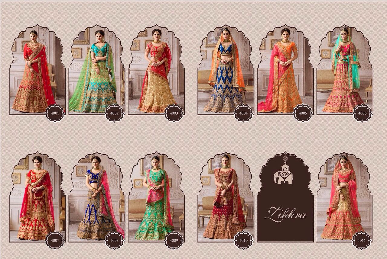 Zikkra Lehenga Vol-2 By Zikkra 4001 To 4011 Series Designer Beautiful Wedding Collection Heavy Embroidery Work Occasional Wear Naylon Satin & Velvet Lehengas At Wholesale Price